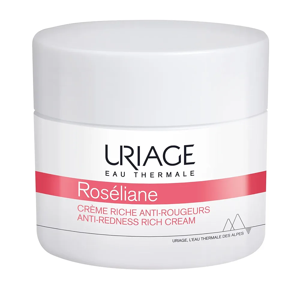 Uriage Roseliane Redness Relief Face Cream 1.7 fl.oz. | Hydrating Moisturizer for Sensitive Skin Prone to Redness | Soothes and Decrease visible Redness | Makeup Base, Non Comedogenic