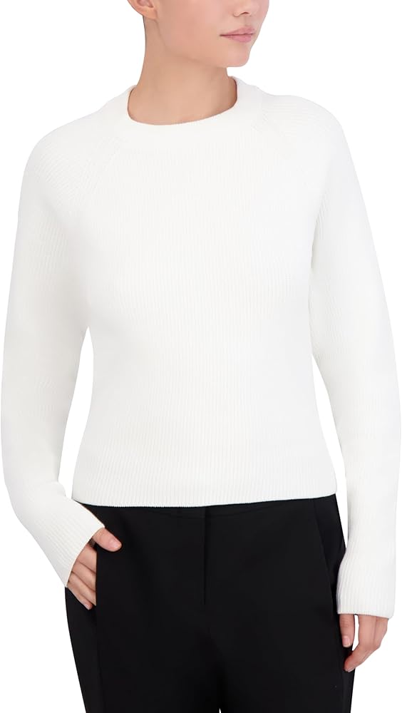 BCBGMAXAZRIA Women's Pullover Crew Neck Open Back Sweater