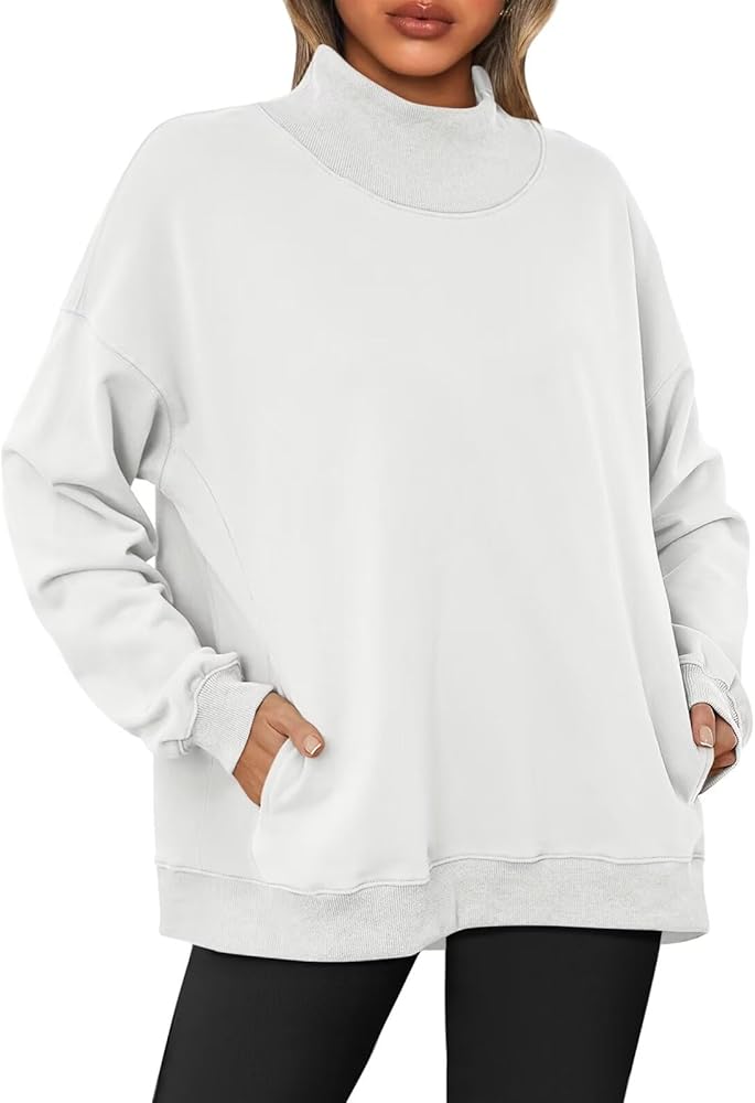 Womens Oversized Sweatshirts Turtleneck Pullover Long Sleeve Tops Fall Outfits 2023 Clothes