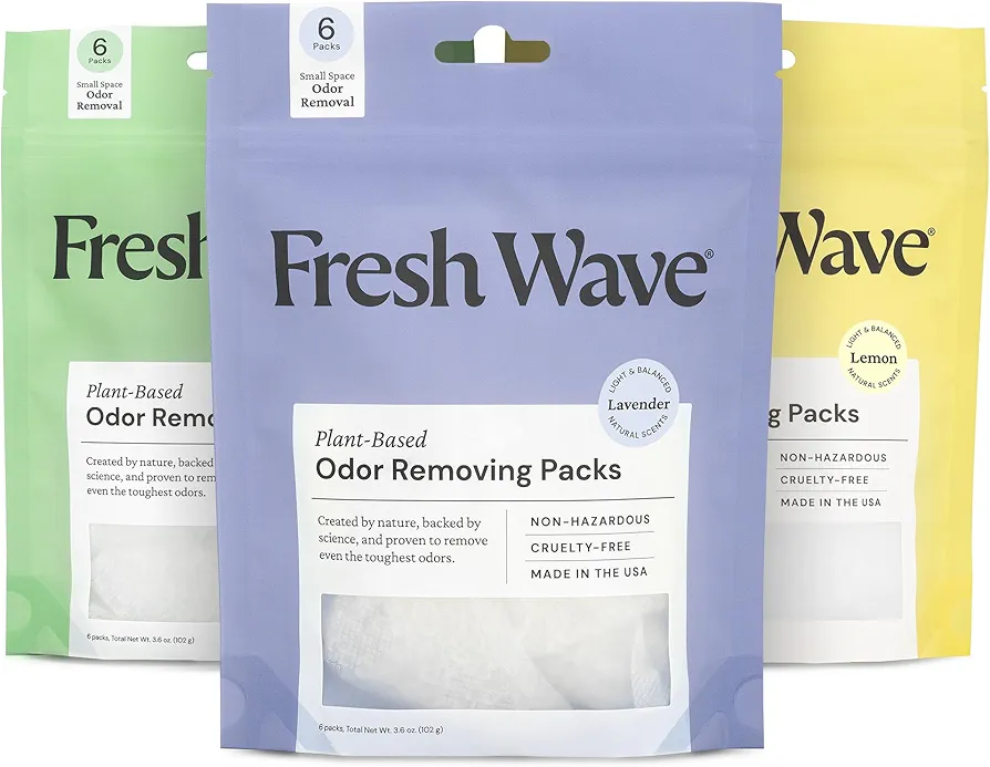 Fresh Wave Odor Removing Packs Bundle: (3) 6 ct. Packs - Lemon, Lavender, Original