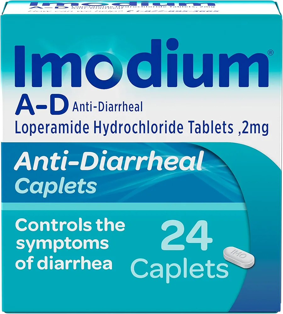 Imodium A-D Diarrhea Relief Caplets with Loperamide Hydrochloride, Anti-Diarrheal Medicine to Help Control Symptoms of Diarrhea Due to Acute, Active & Traveler's Diarrhea, 24 ct.