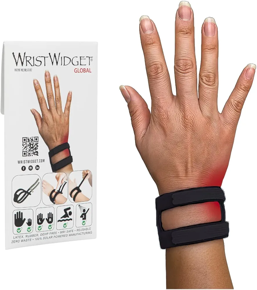 WristWidget® (Black) Adjustable Wrist Brace for TFCC Tears, One Size fits Most. for Left and Right Wrists, Support for Weight Bearing Strain, Exercise