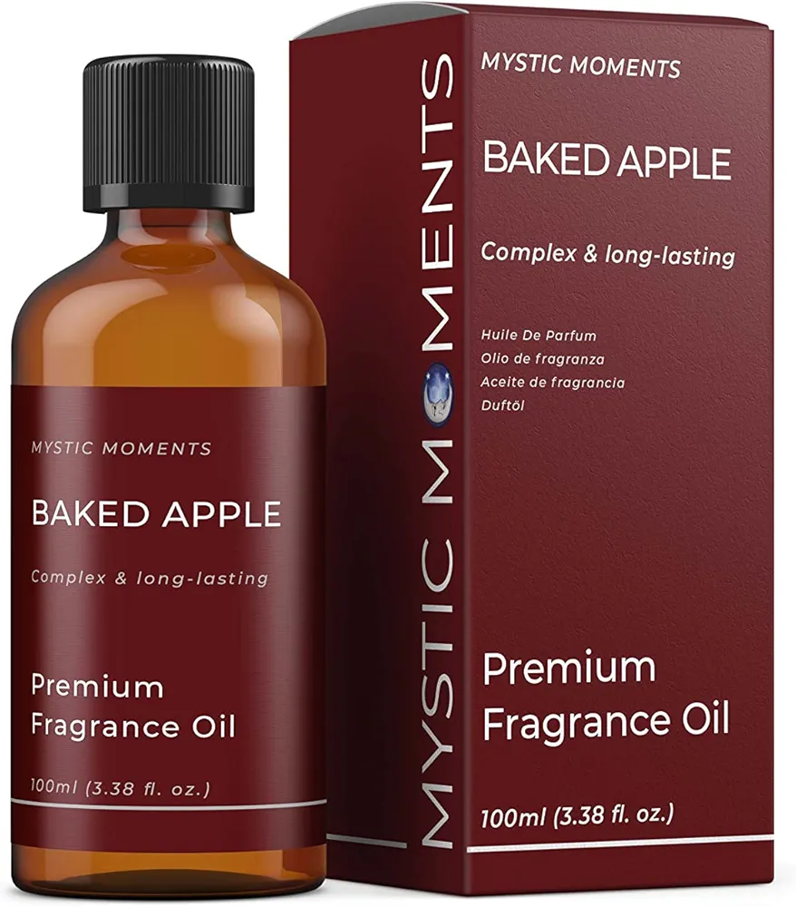 Mystic Moments | Baked Apple Fragrance Oil 100ml - Perfect for Soaps, Candles, Bath Bombs, Oil Burners, Diffusers and Skin & Hair Care Items