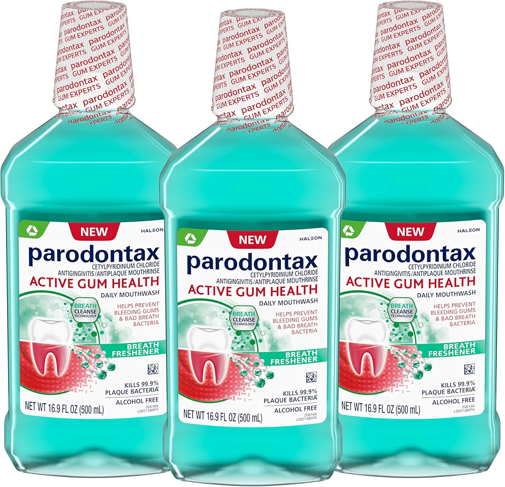 Parodontax Active Gum Health Breath Freshener Mouthwash, 3 x 16.9 fl oz