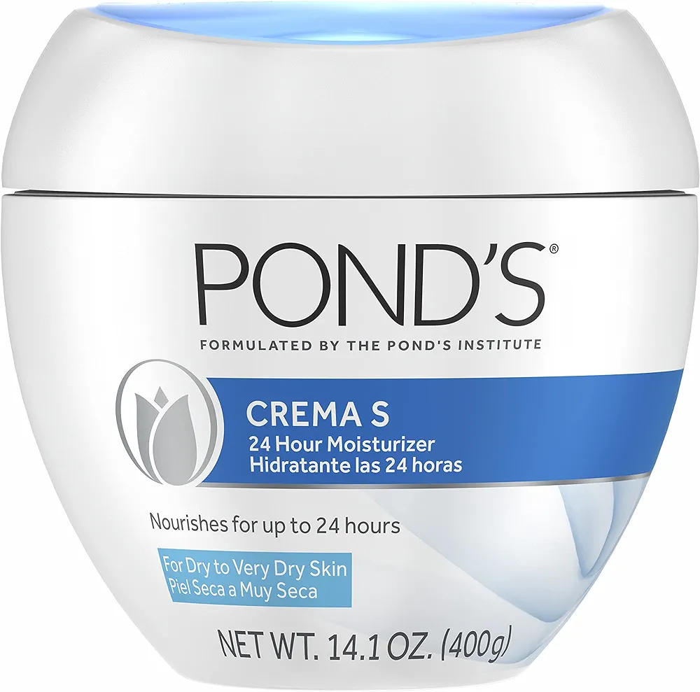 POND'S Crema S Nourishing Face Moisturizer for Women, Skin Care Facial Moisturizer Cream for Dry to Very Dry Skin, Nourishes for up to 24 hours 14.1 oz