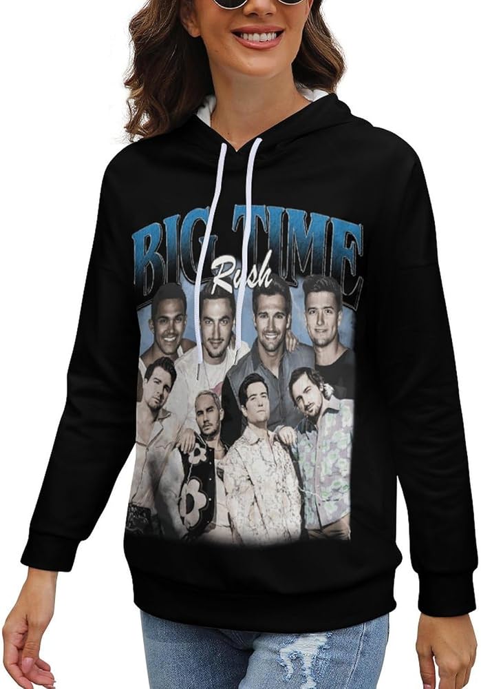 Women's Pullover Hoodie Graphic Long Sleeve Loose Soft Hooded Sweatshirts Tops with Pocket