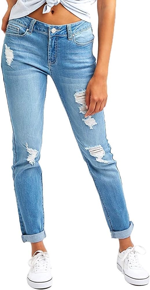 Women's High Waisted Jeans for Women Ripped Skinny Stretch Jeans Distressed Butt Lifting Denim Pants