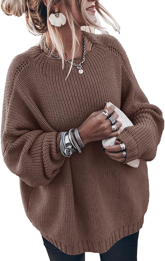 Womens Oversized Sweaters Loose Solid Casual Long Sleeve Mock Neck Knitted Jumper Tops