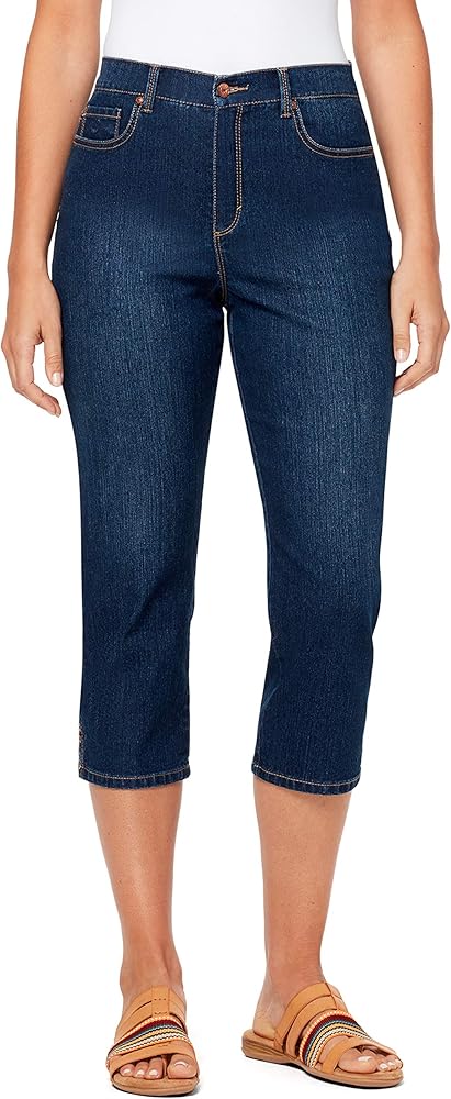 Gloria Vanderbilt Women's Petite Amanda Capri Jean, Madison-Rivets, 10 Short