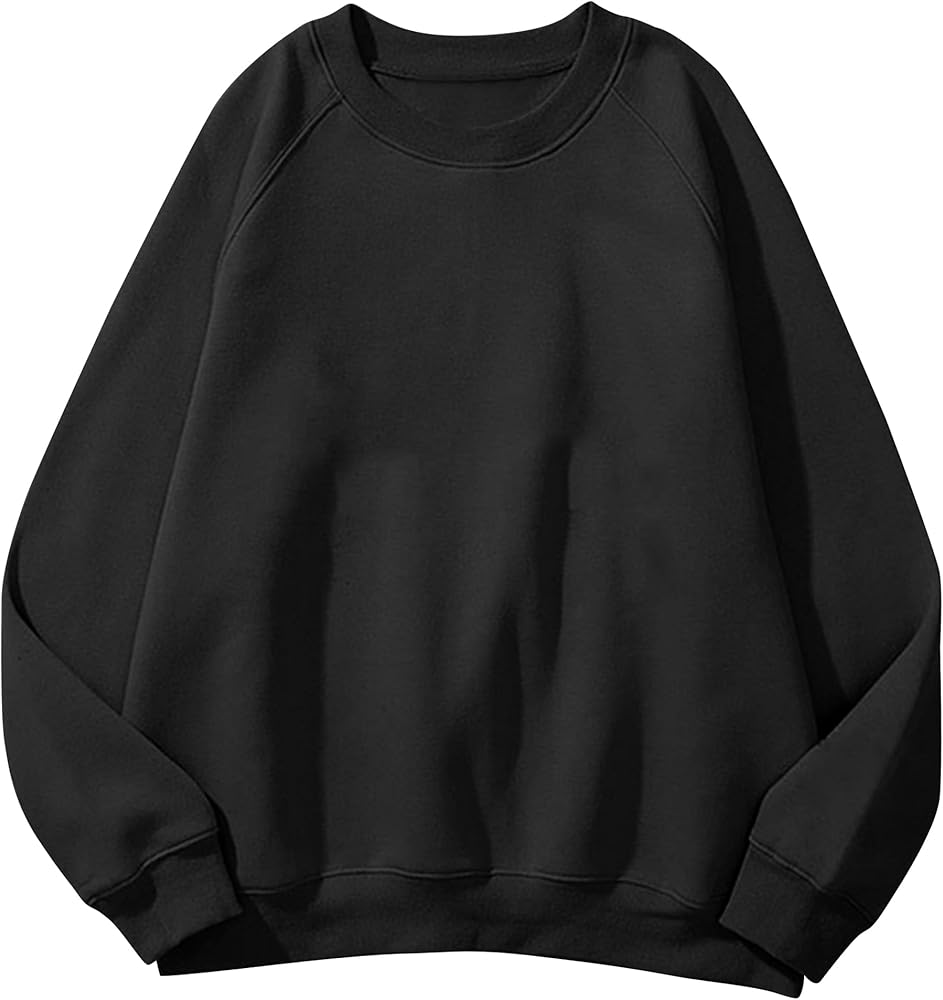 BAIGRAM Womens Oversized Crew Neck Sweatshirt Casual Y2K Hoodie Fall Winter Outfits 2023 Trendy Fashion Pullover Tops