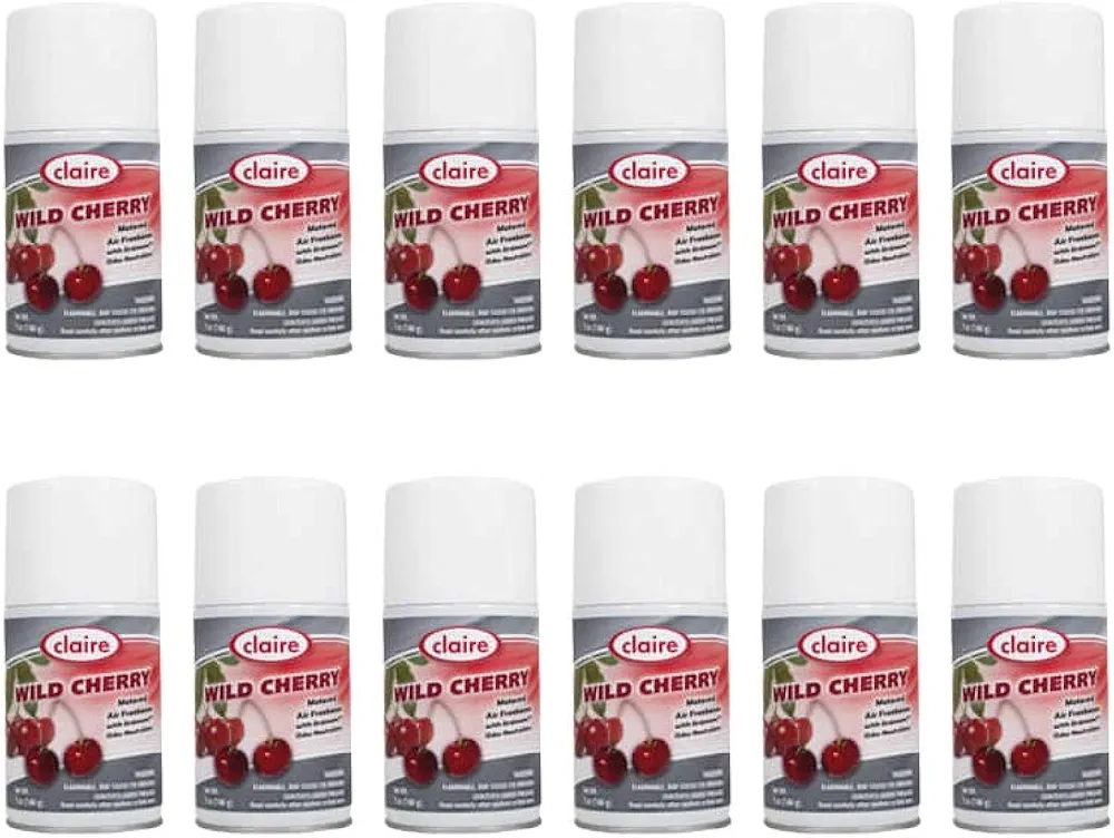 Claire CL107-12pk Wild Cherry Metered Air Freshener; 7 Oz. Net Wt.,12 Count