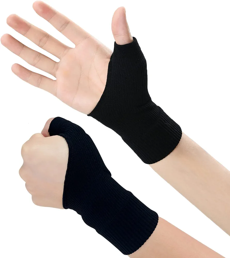 Thumb Wrist Support Braces,Breathable Thumb Compression Sleeves with Soft Gel Pads for Arthritis, Tendonitis, Comfortable Finger Splint for Relieve Hand Thumb Wrist Carpal Tunnel Joint Pain(1 Pair)