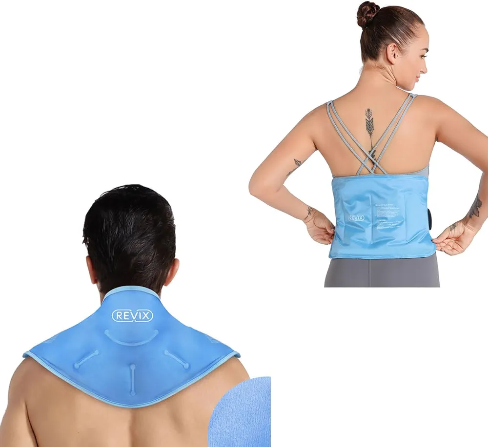 REVIX Gel Ice Pack for Back Injuries and REVIX XL Neck Ice Pack for Injuries