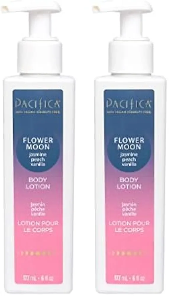 Pacifica Beauty | Flower Moon Body and Hand Lotion | Lightweight, Hydrating |Nourishing Shea Butter + Sunflower Oil | Non-Greasy | Moisturizer for Dry Skin | Vegan + Cruelty Free (Pack of 2)