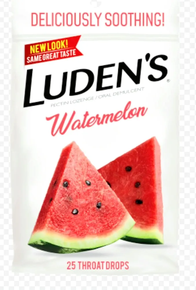 Luden's Soothing Throat Drops, Watermelon, 25 ct (Pack of 1)