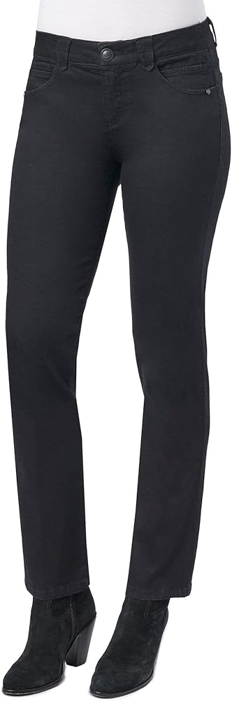 Democracy Women's Ab Solution Straight Leg Jean, Black, 12