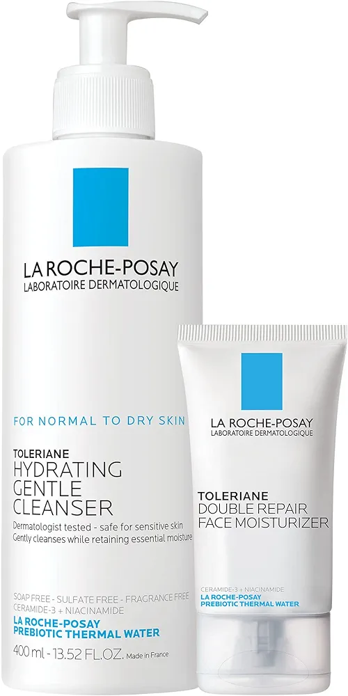 La Roche-Posay Toleriane Hydrating Gentle Face Cleanser | Hydrating Facial Cleanser With Niacinamide + Ceramides | Daily Face Wash For Dry Skin To Normal Skin | Sensitive Skin Tested | Fragrance Free