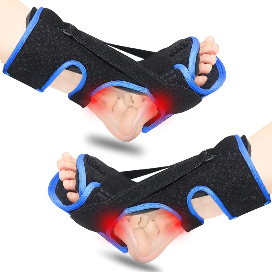 Plantar Fasciitis Night Splint Upgraded Adjustable Plantar Fasciitis Brace for Plantar Fasciitis Relief, Foot Drop and Achilles Tendonitis Brace for Women Men（Black, 2 Pack）