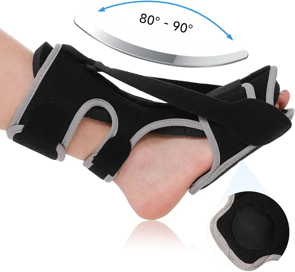 JFMkaer Plantar Fasciitis Night Splint, Plantar Fasciitis Relief Brace With Arch Support, Adjustable Night Splint For Plantar Fasciitis, Achilles Tendonitis And Foot Drop For Women & Men