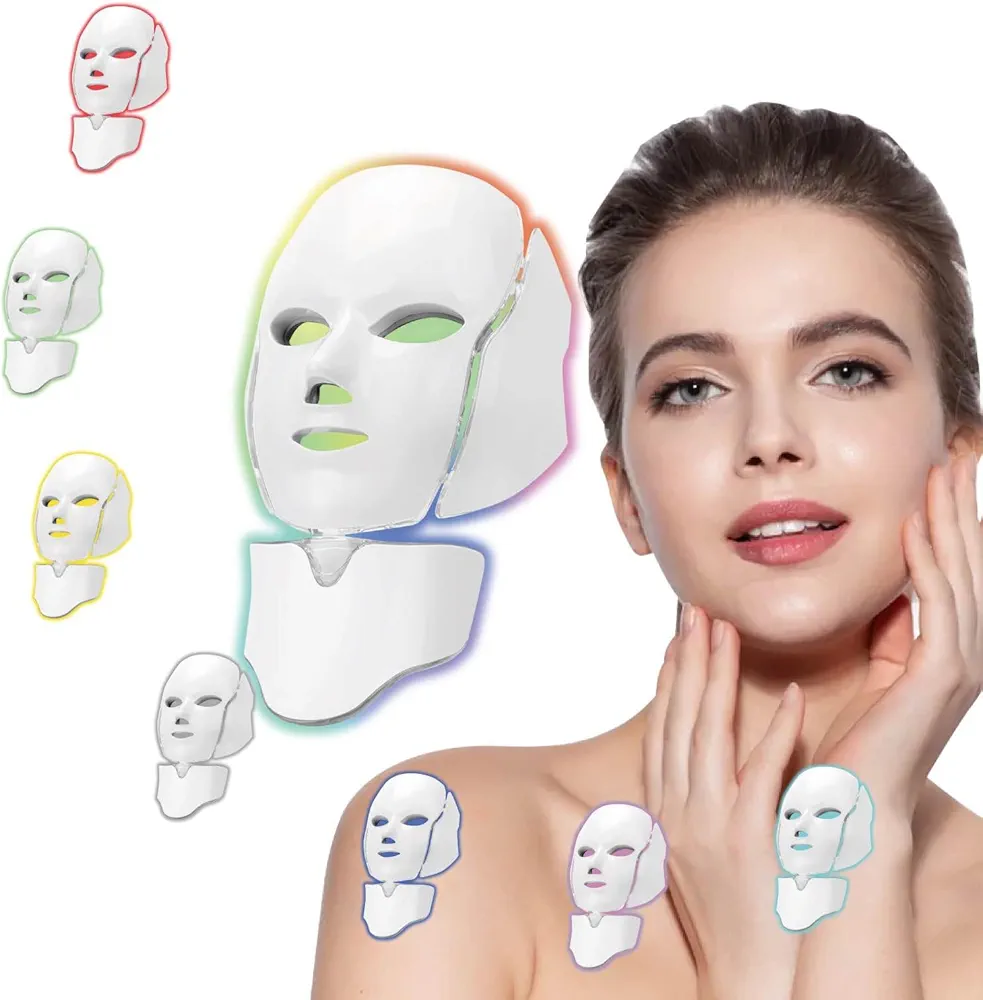 Seven-Colors Light, DELOO LED Facial Mask Device for Home Use, Multi-Color Light Mask for Daily Enjoyment