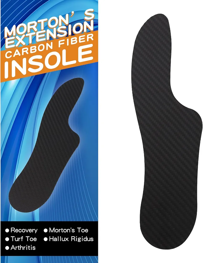 Morton's Extension Orthotic Rigid Carbon Fiber Insole Insert for Men Women for Morton's Toe Turf Toe Hallux Rigidus Arthritis Limitus (1 Pc, 10.85” / 275mm - Men's 10 / Women's Size 11)