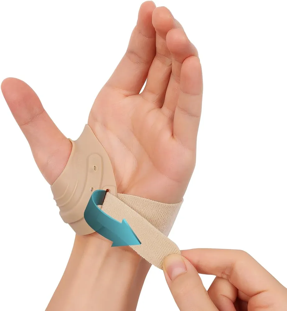 CMC Thumb Brace for Men and Women, CMC Joint Support Stabilizer for Thumb Joint Discomfort, Instability, Tendonitis, Lightweight & Adjustable Thumb Support, Left-Hand, Medium