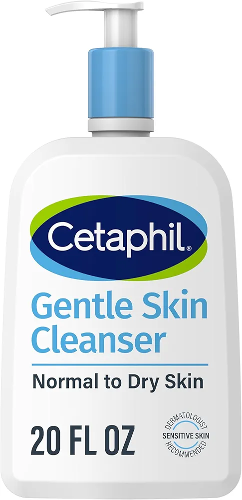 Face Wash by CETAPHIL, Hydrating Gentle Skin Cleanser for Dry to Normal Sensitive Skin, NEW 20oz, Fragrance Free, Soap Free and Non-Foaming