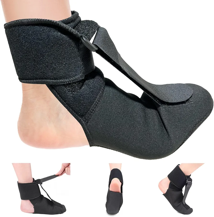 Plantar Fasciitis Night Splint Sock, Night Splint Plantar Fasciitis Women Men, Adjustable Plantar Fasciitis Relief Brace for Achilles Tendonitis Foot Drop Heel Pain (Small)