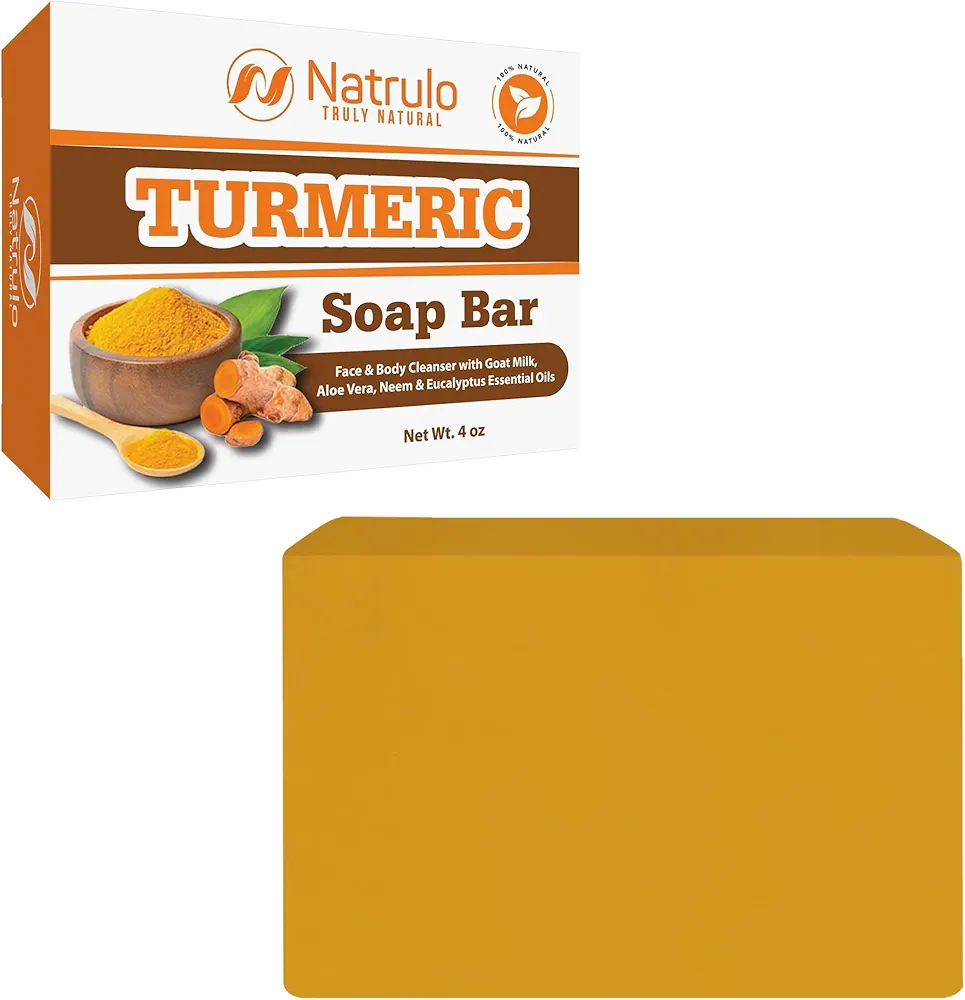 Turmeric Soap Bar for Face & Body – Natural Turmeric Skin Brightening Soap for Dark Spots, Intimate Areas, Underarms – Turmeric Face Wash Reduces Acne, Fades Scars & Cleanses Skin – Made in USA, 4oz