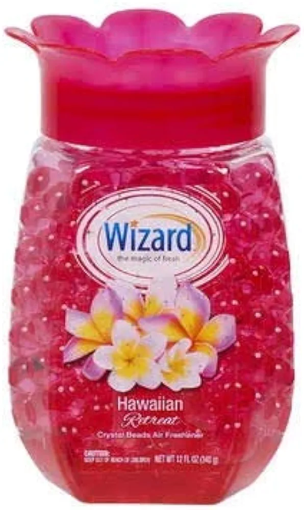 Wizard Hawaiian Retreat Scented Crystal Beads Air Freshener & Odor Eliminator | Home Fragrance - 12 Ounce (Pack of 2), Pink