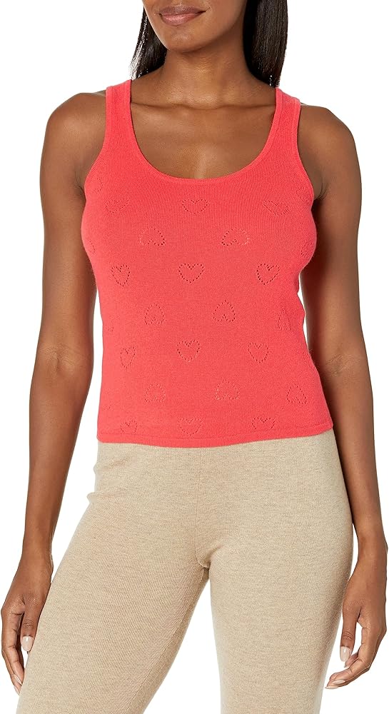 Monrow Women's Ht1162-1-wool Cash Scoop Neck Sweater Tank