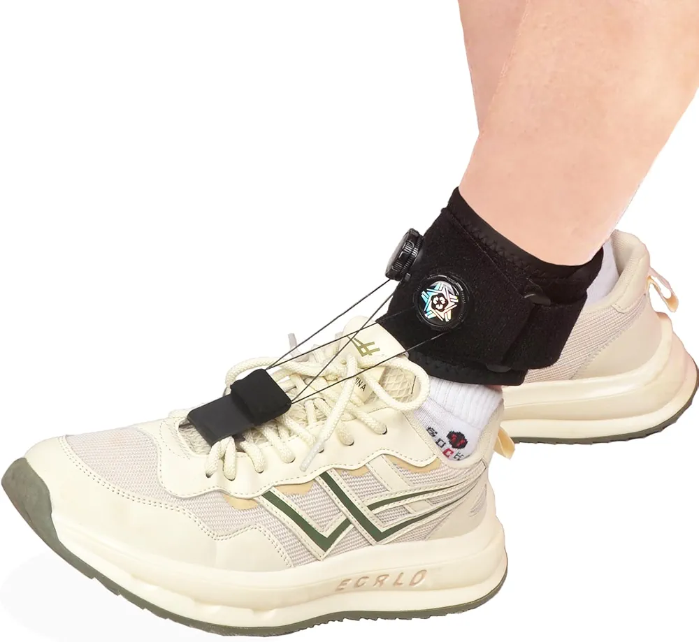 AFO Drop Foot Brace for Walking with Double Reel-Adjust, Splint for Plantar Fasciitis for Men Women, Dorsiflexion Foot Up Ankle Support for Supination Peroneal Achilles Tendonitis Stroke