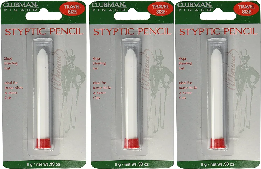 Clubman Pinaud Styptic Pencil Travel Size .33 oz (Pack of 3)