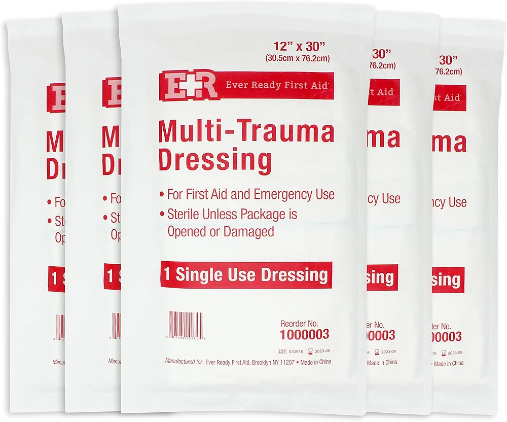 Ever Ready First Aid Multi-Trauma Sterile Non-Woven Dressing 12” x 30” - 5 Count