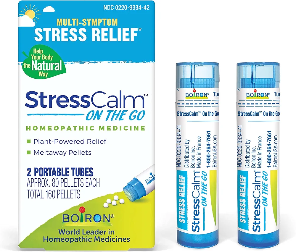 Boiron StressCalm On The Go for Relief of Stress, Anxiousness, Nervousness, Irritability, and Fatigue, 80 Count (Pack of 2)