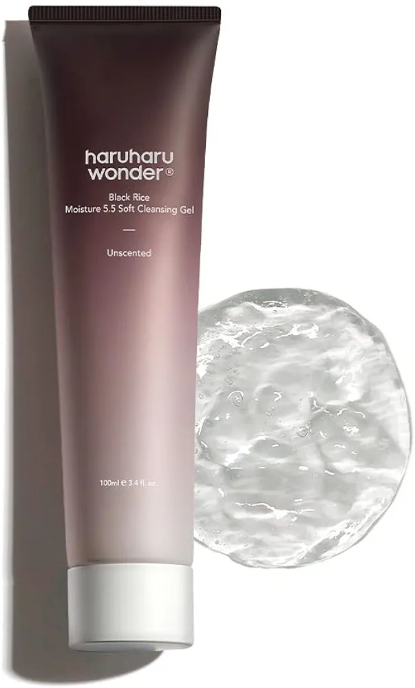 Haruharu Wonder Black Rice Moisture 5.5 Soft Cleansing Gel 100ml Fermented Black Rice Face Wash Foam Cleanser