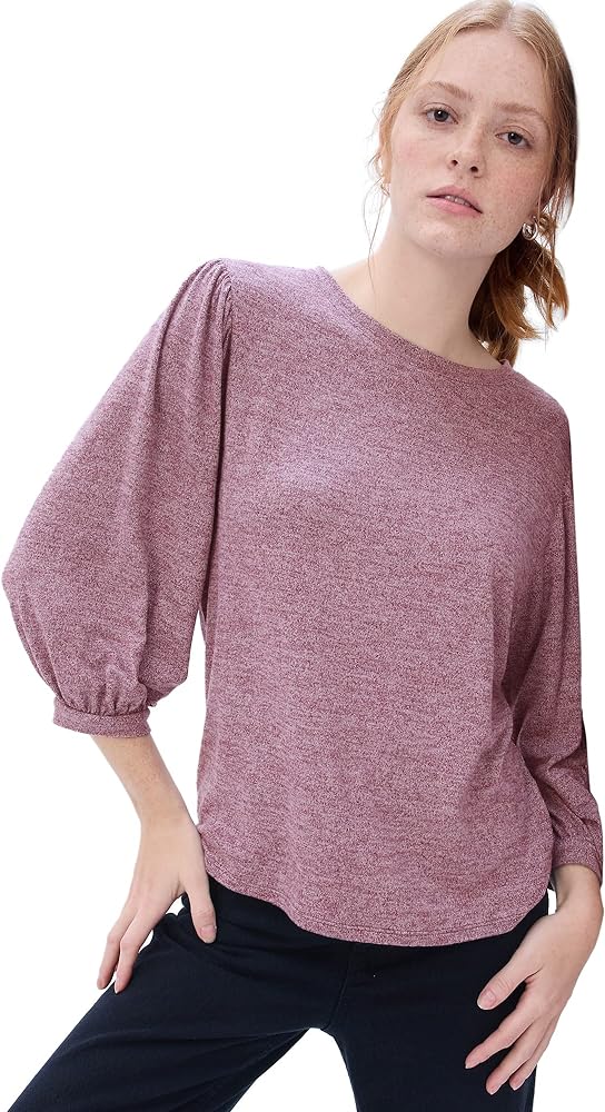 GAP Women's Long Oversized Sleeve Supersoft Knit Shirt Top