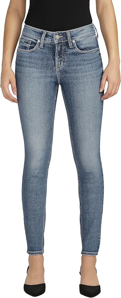 Silver Jeans Co. Women's Suki Mid Rise Curvy Fit Skinny Jeans