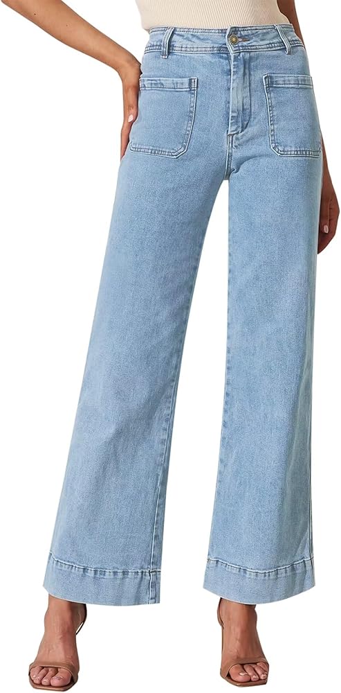 Wide Leg Jeans for Women - High Waisted Baggy Jeans Stretch Loose Denim Pants