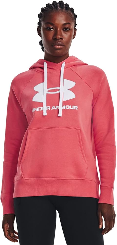 Under Armour - Womens Rival Bl Fill Hoodie Fleece Top, Color Calypso/White (849), Size: X-Large