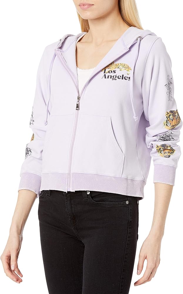 KENDALL + KYLIE Women's Plus Size Graphic Zip Up Hoodie