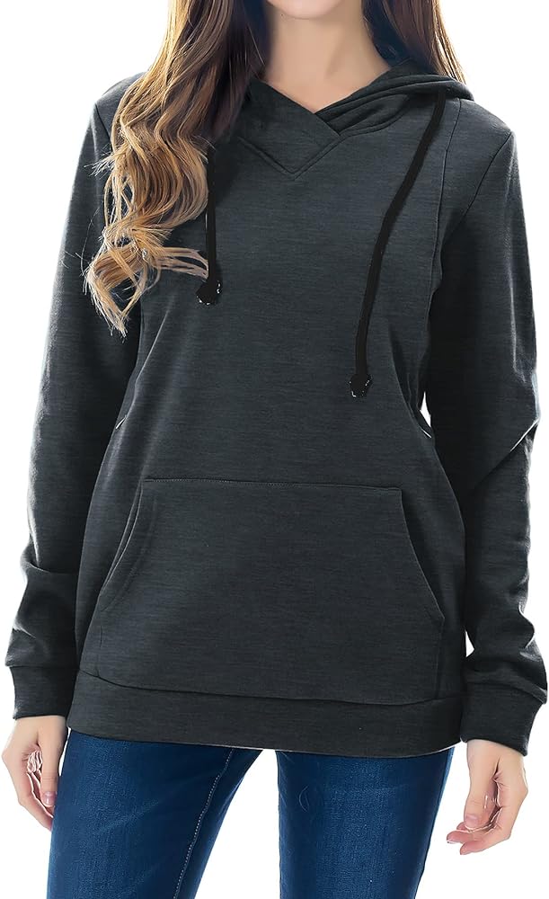 Smallshow Women's Fleece Maternity Nursing Sweatshirt Hoodie Kangaroo Pocket