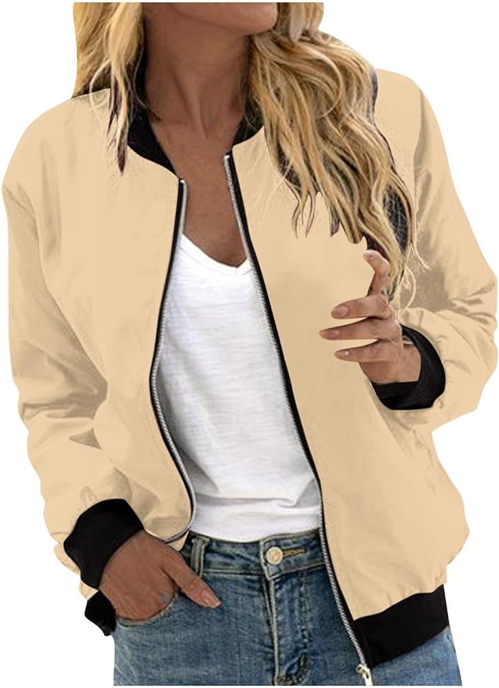 Women's Long Sleeve Zip Up Sweatshirts Jackets Casual Outwear with Pockets Fall Fashion Zipper Pullover Sweater 2024