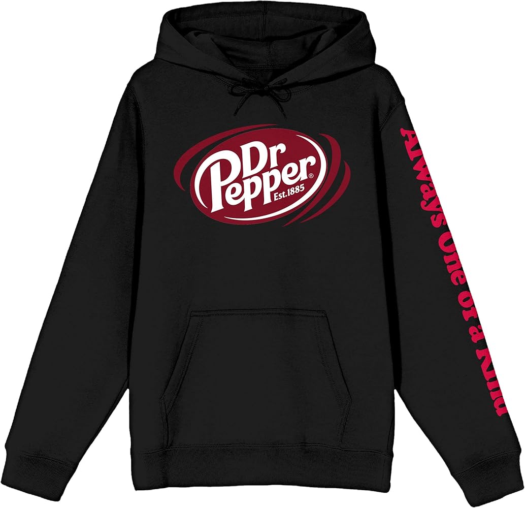 Bioworld Dr. Pepper Always One Of A Kind Long Sleeve Black Women's Hooded Sweatshirt