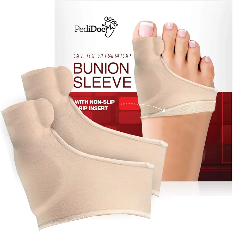 Bunion Corrector - Bunion Relief Sleeves Bunion Pads Brace Cushion for Women Toe Straightener with Gel Toe Separator, Spacer, Straightener & Spreader – Hallux Valgus Relief Big Toe Alignment L