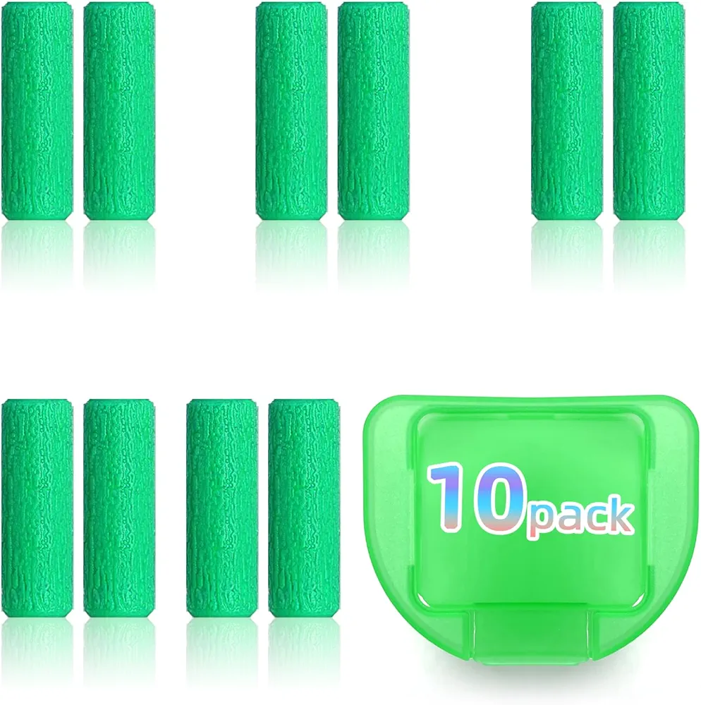 HEMILAB® 10 Pack Aligner Chewies, Orthodontic Aligner Chewies for Invisalign, Compatible with Invisalign Braces, Aligner, Retainer, Green