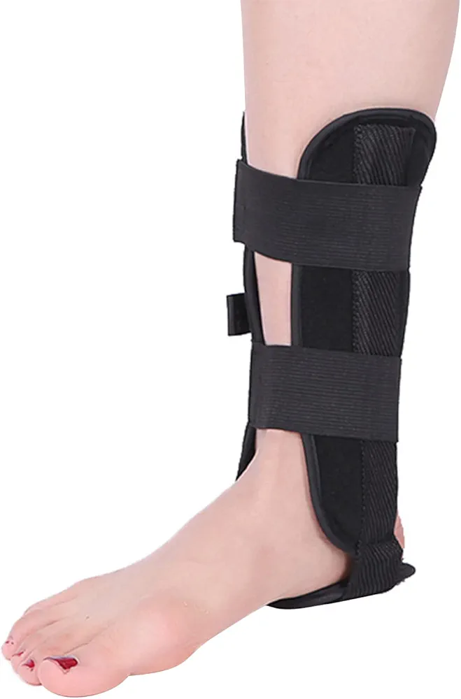 Ankle Brace Foot Stabilizer Ankle Joint Tibial Fracture Fixation Splint Adjustable Support Strap for Sprains, Tendonitis, Sprained Ankle, Reversible Left & Right Foots