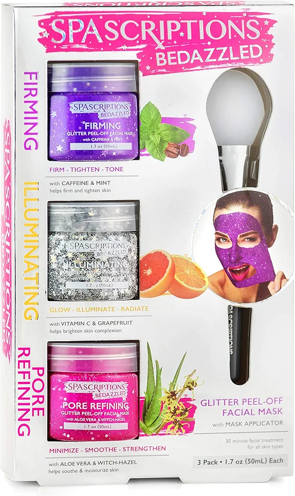 SpaScriptions BeDazzled- Firming & Pore Refining Glitter Peel-Off Masks