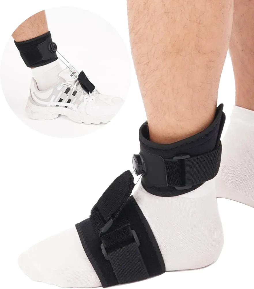 AFO Foot Drop Brace, Improve Walking Gait, Effective Relieve Pain, Drop Foot Braces For Walking with Shoes, Adjustable Foot Orthosis Brace Support for Sleep, Plantar Fasciitis for Left & Right