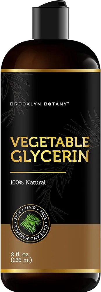 Brooklyn Botany Vegetable Glycerin - 8 fl oz, Pure Vegetable Glycerin Body Oil, Hair Oil, Skin Moisturizer, Carrier Oil for Essential Oils, Homemade Blends and Massage Oil